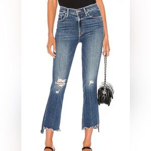 MOTHER Flare Jeans in Distressed Blue